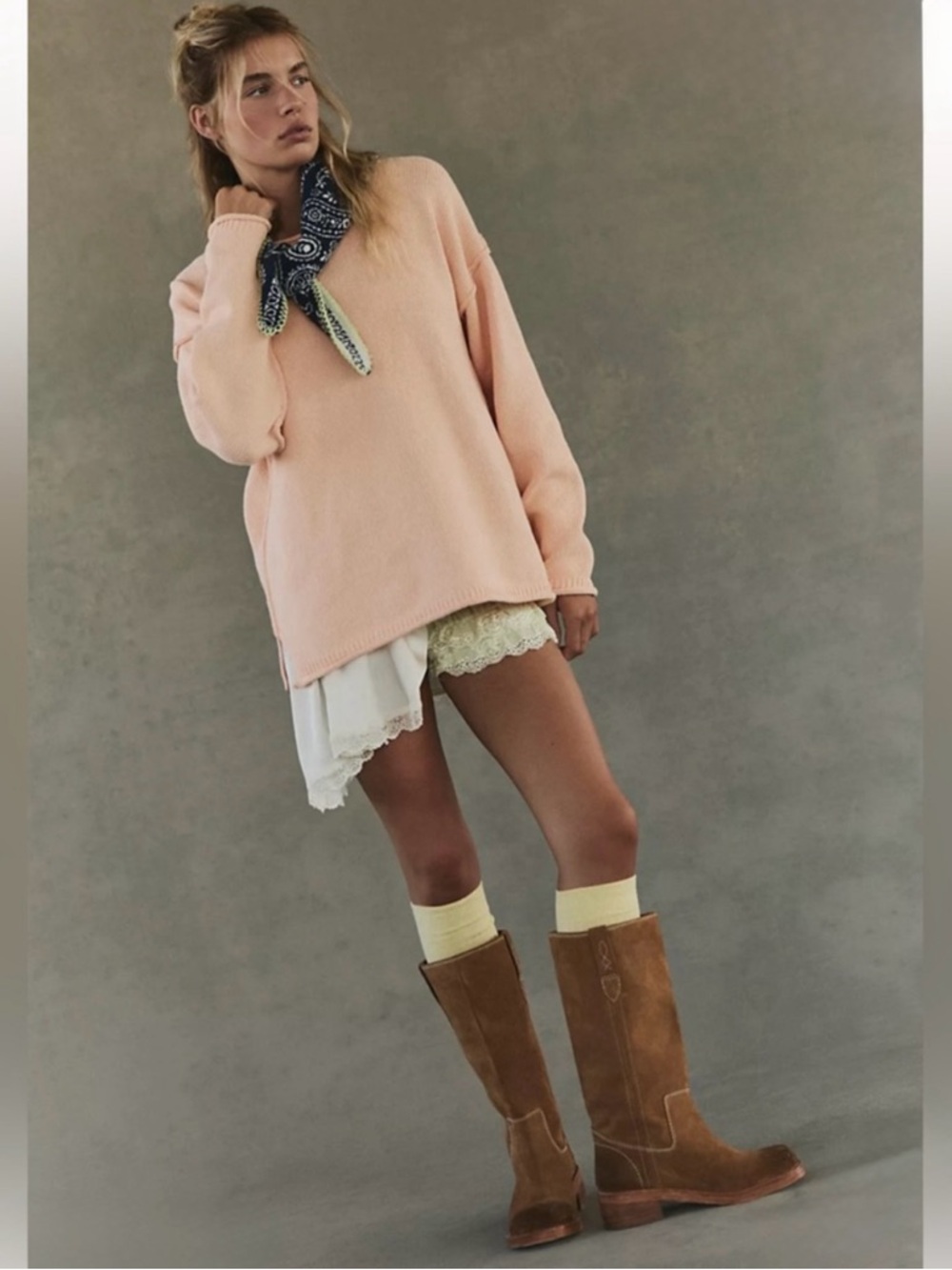 Free People Brown Suede Pull-on Boots